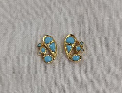 Firoza kundan jadtar mayurakrut kundal